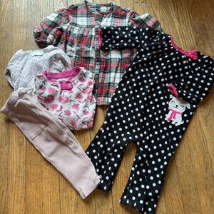 Baby Girl Pajama - Including Burt's Bee's - Bundle (6 items) | Size 18-24